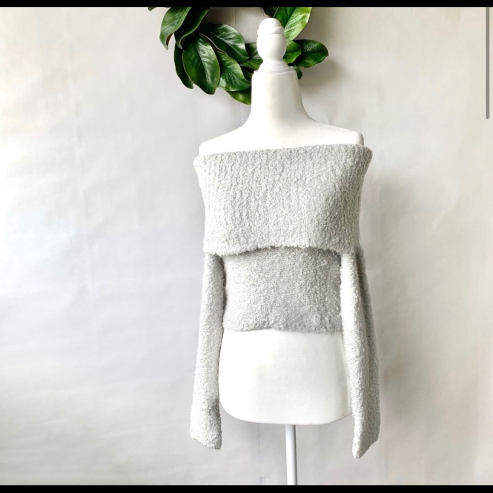 Grey Urban Outfitters Off the Shoulder Sweater
